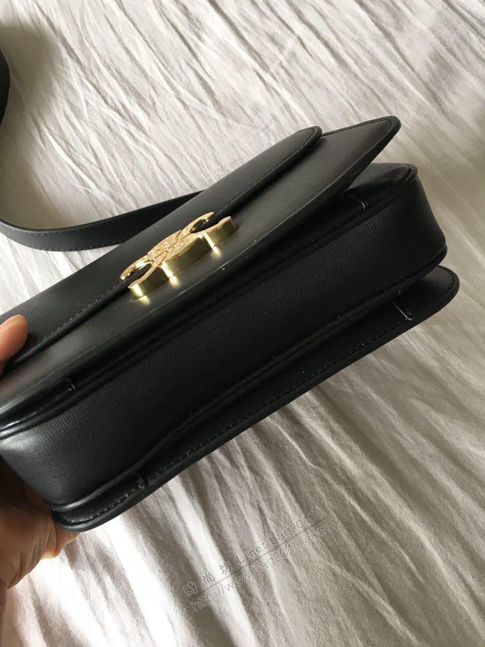 CELINE女包 byhedi新品系列 box皮女單肩包 倒雙C字蝴蝶黃銅鎖扣 賽琳斜挎包  sl2069